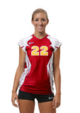 Boom Red Cap Sleeve Women's Volleyball Jersey