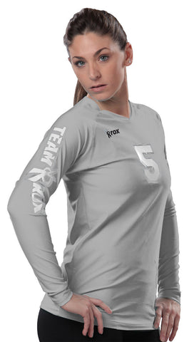 Solid Grey Volleyball Jersey Vision Long Sleeve 
